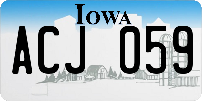 IA license plate ACJ059