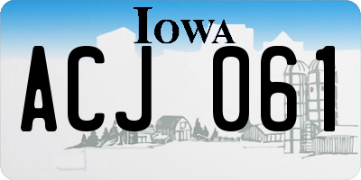 IA license plate ACJ061