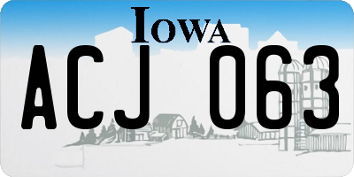 IA license plate ACJ063