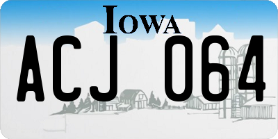 IA license plate ACJ064