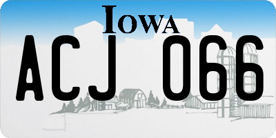 IA license plate ACJ066