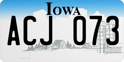 IA license plate ACJ073