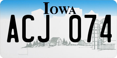 IA license plate ACJ074