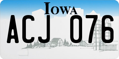 IA license plate ACJ076