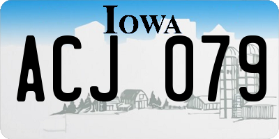 IA license plate ACJ079