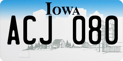 IA license plate ACJ080