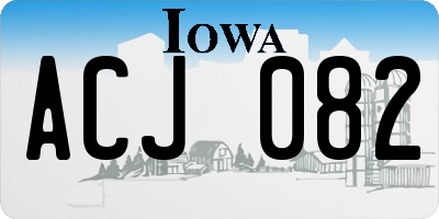 IA license plate ACJ082