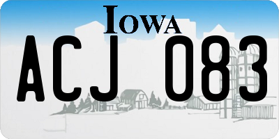 IA license plate ACJ083