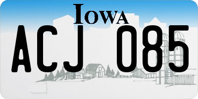 IA license plate ACJ085