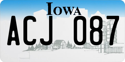 IA license plate ACJ087