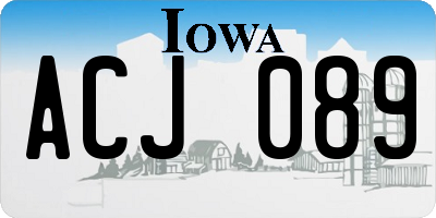 IA license plate ACJ089