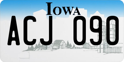 IA license plate ACJ090