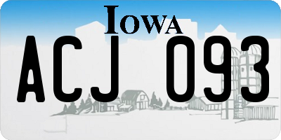 IA license plate ACJ093