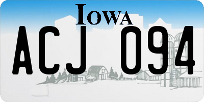 IA license plate ACJ094