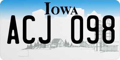 IA license plate ACJ098