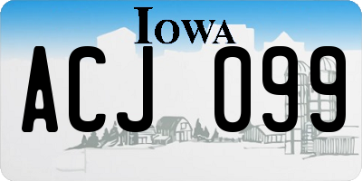IA license plate ACJ099