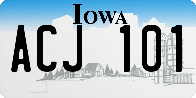 IA license plate ACJ101