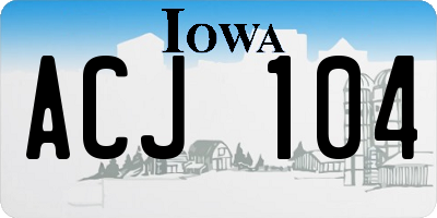 IA license plate ACJ104