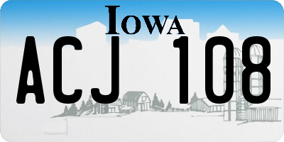IA license plate ACJ108