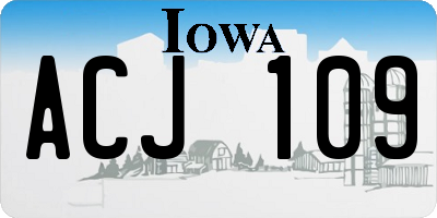 IA license plate ACJ109