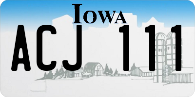IA license plate ACJ111
