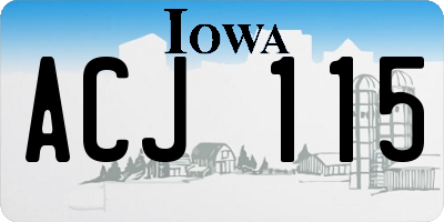 IA license plate ACJ115