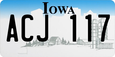 IA license plate ACJ117