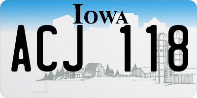 IA license plate ACJ118