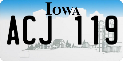IA license plate ACJ119