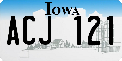 IA license plate ACJ121