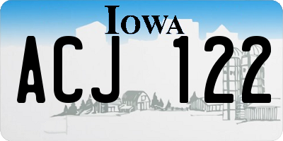 IA license plate ACJ122