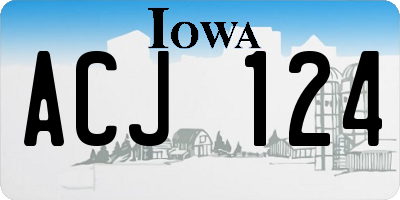 IA license plate ACJ124