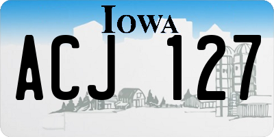 IA license plate ACJ127