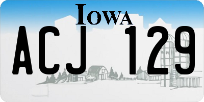 IA license plate ACJ129