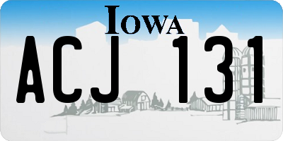 IA license plate ACJ131