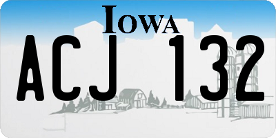 IA license plate ACJ132