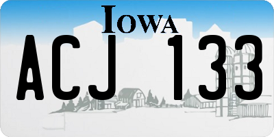 IA license plate ACJ133