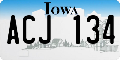 IA license plate ACJ134