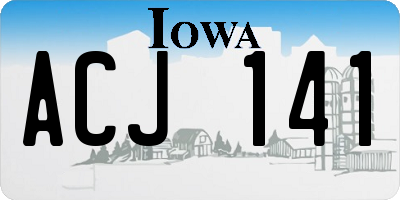 IA license plate ACJ141