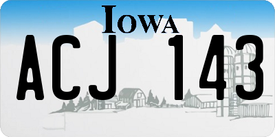 IA license plate ACJ143