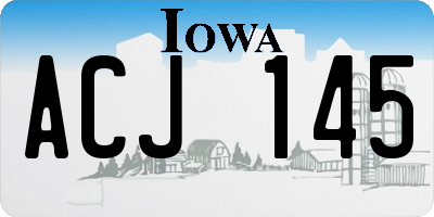 IA license plate ACJ145