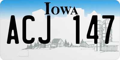 IA license plate ACJ147