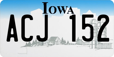 IA license plate ACJ152