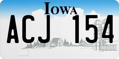 IA license plate ACJ154