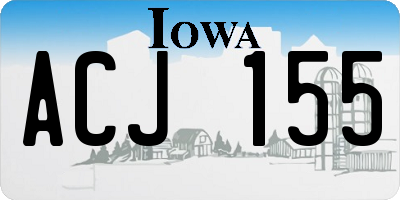 IA license plate ACJ155