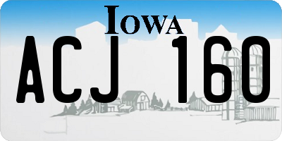 IA license plate ACJ160