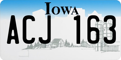 IA license plate ACJ163