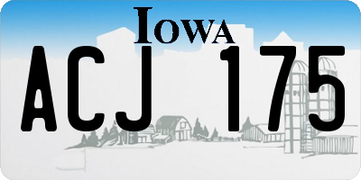 IA license plate ACJ175