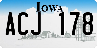 IA license plate ACJ178