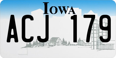 IA license plate ACJ179